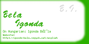 bela igonda business card